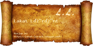 Lakat Lóránt névjegykártya