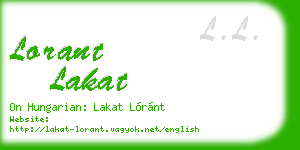 lorant lakat business card