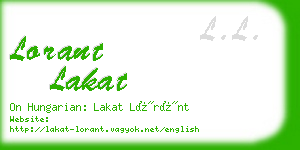 lorant lakat business card